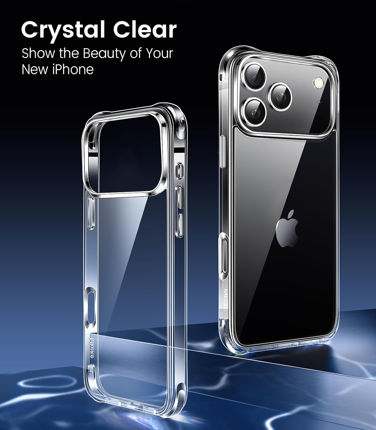 Detalle 2 de Mkeke K28-18P Clear iPhone 18 Pro Case with Raised Edge Protection