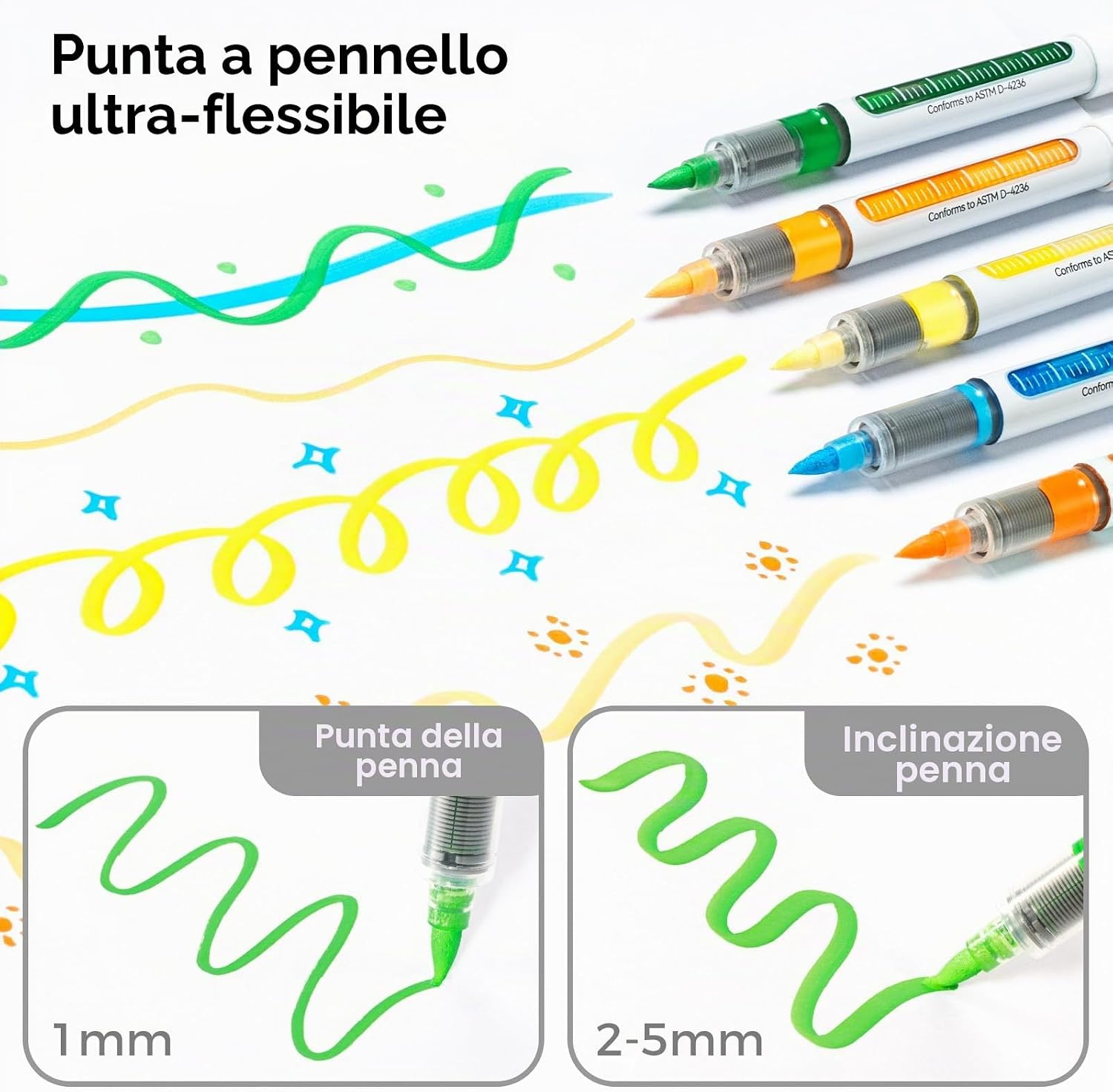 Thumbnail 5 de Ohuhu Penne acriliche 24 colori, 1,5 mm
