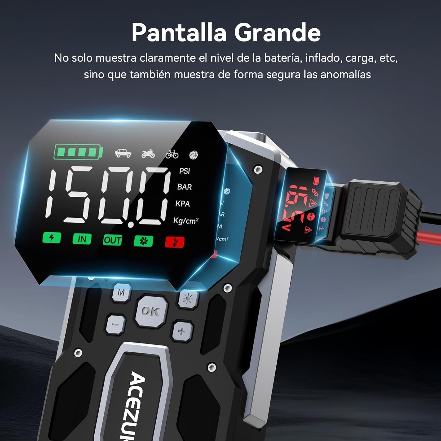 Thumbnail 5 de ACEZUK Arrancador de Batería 7000A ⚡ y Compresor 150PSI