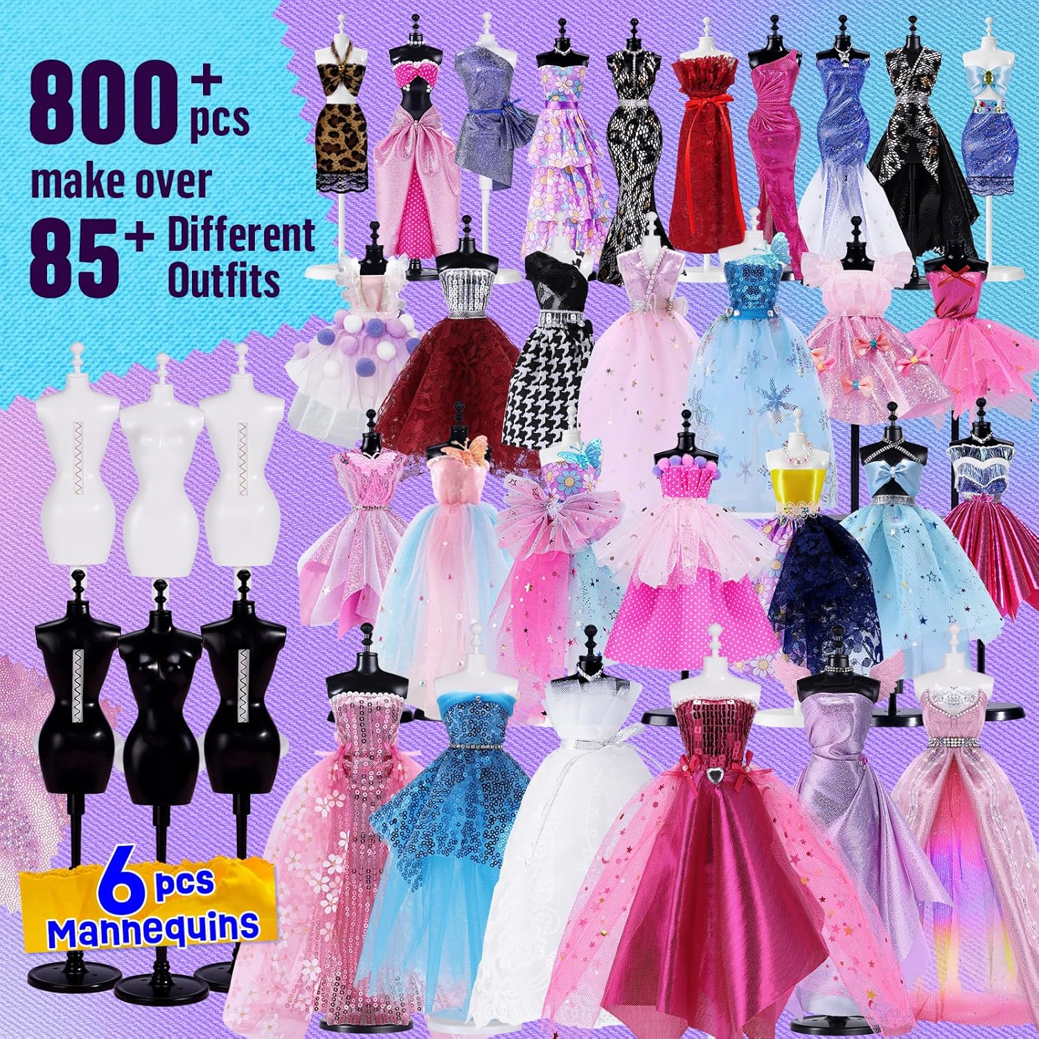 Thumbnail 1 de ONE TO FOUR 800+Pcs Fashion Designer Kit for Girls with 6 Mannequins