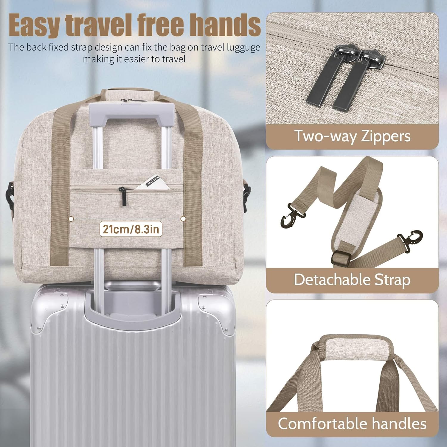 Thumbnail 5 de FIORETTO Cabin Bag for Easyjet 45x36x20cm (32L) with Laptop Compartment