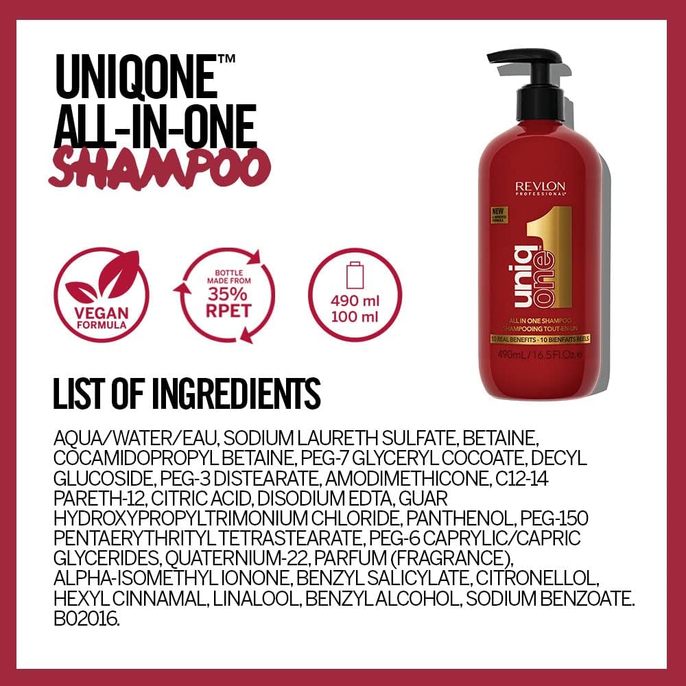 Thumbnail 4 de Revlon Professional UniqOne All in One Shampoo Moisturising Shampoo for Damaged Hair 490ml