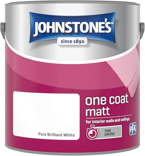 Thumbnail 1 de Johnstone's One Coat Matt Emulsion Paint – Pure Brilliant White, 2.5L