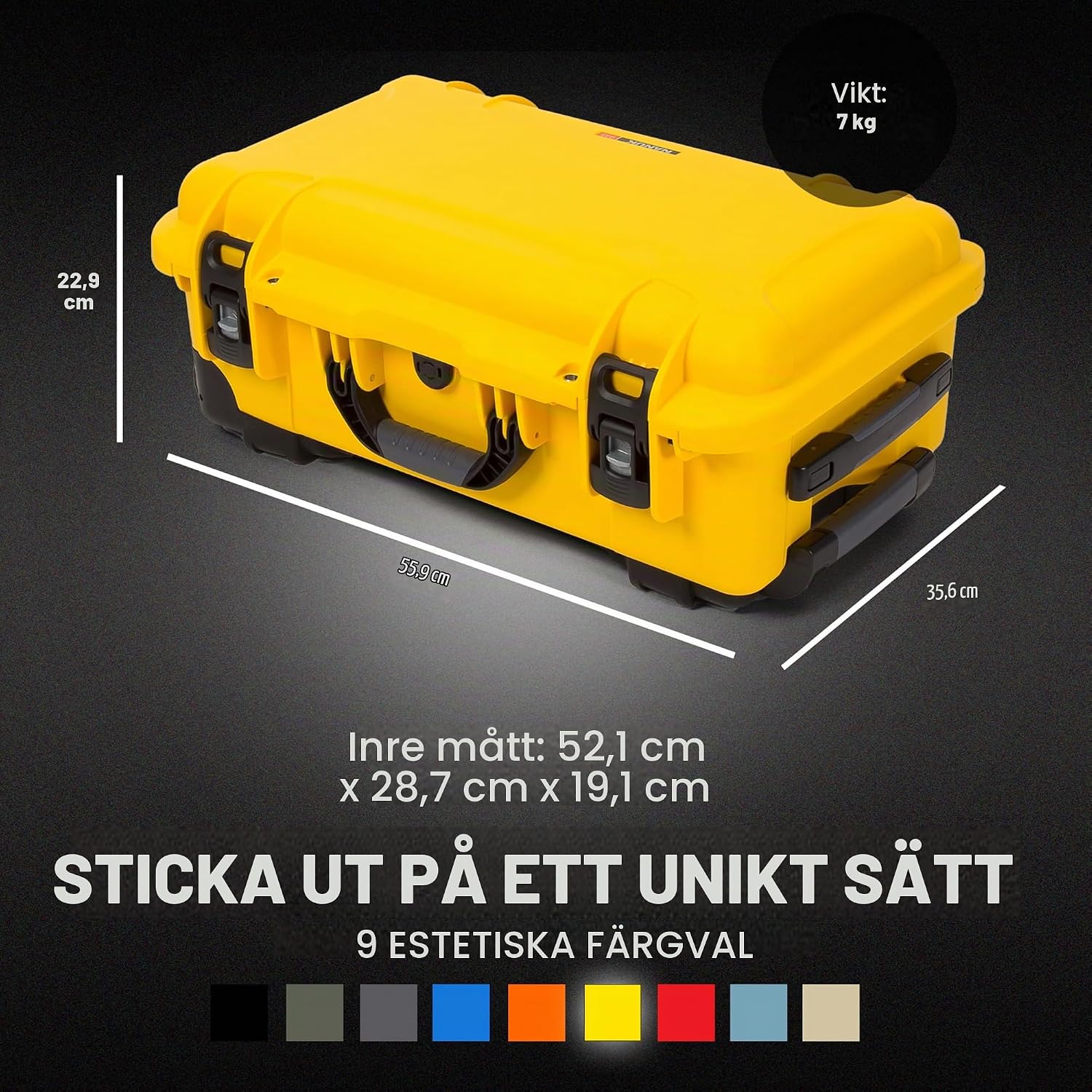 Detalle de NANUK 935 Pro Photo Kit hård kameraväska med hjul, IP67 och vadderade avdelare