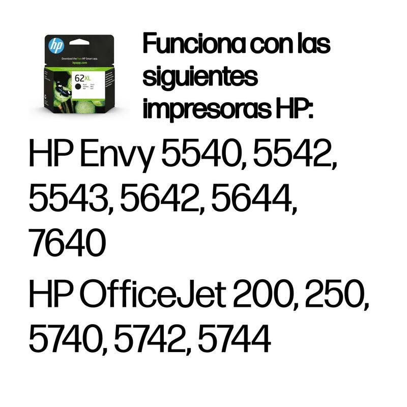Thumbnail 3 de HP 62XL Cartucho Tinta Alta Capacidad Original Negro