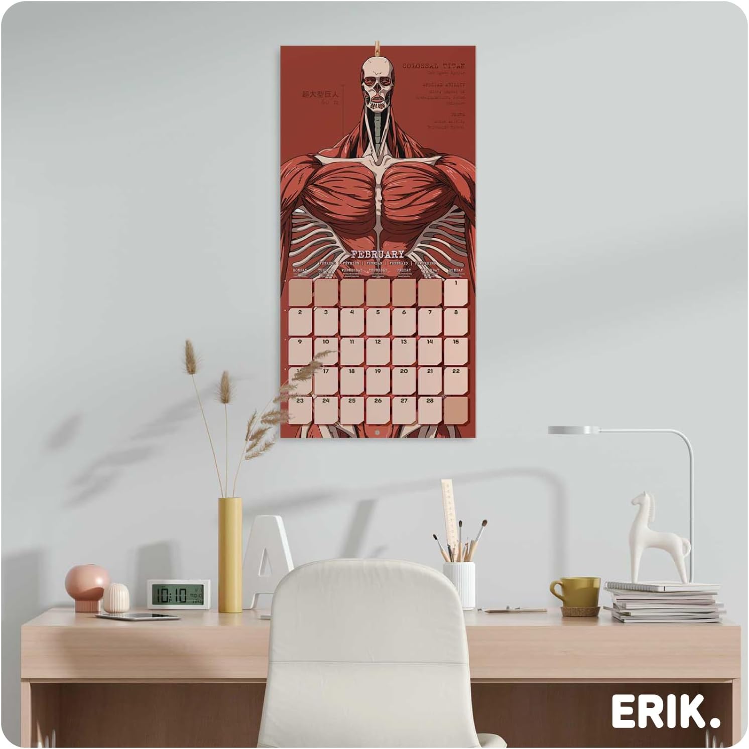 Thumbnail 3 de Grupo Erik Calendario 2026 Attack on Titan mensile 30x30 cm đź“…
