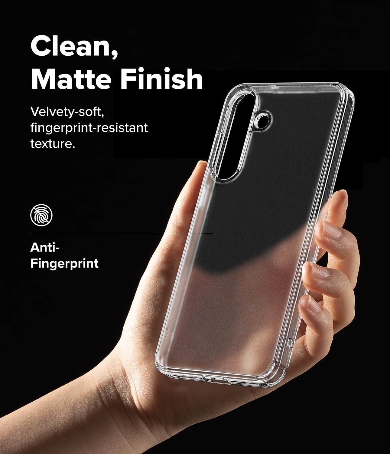 Detalle de Ringke Fusion for Samsung Galaxy S25 FE Case – Anti-Fingerprint Frosted Back, Slim Translucent with Shockproof Bumper