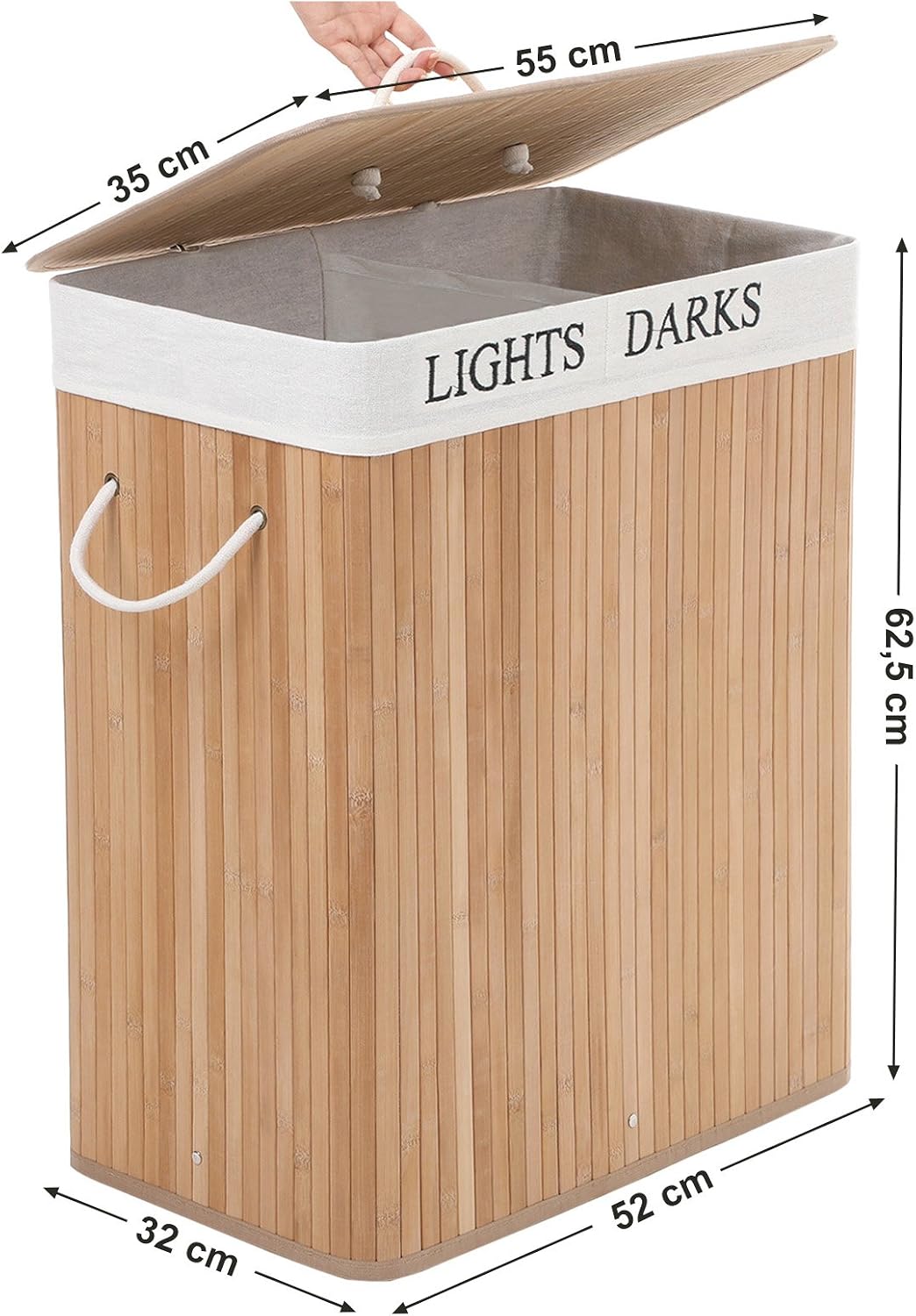 Detalle 2 de SONGMICS LCB64Y cesta ropa 100 L