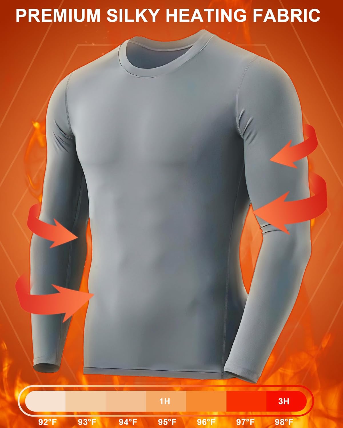Detalle de RIKUAOU Men's Thermal Compression Shirt