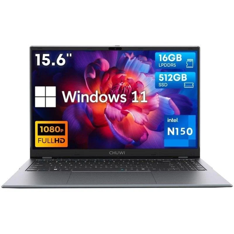 Detalle de Chuwi GemiBook Plus N150, portátil de 15,6 pulgadas con 16 GB y SSD de 512 GB