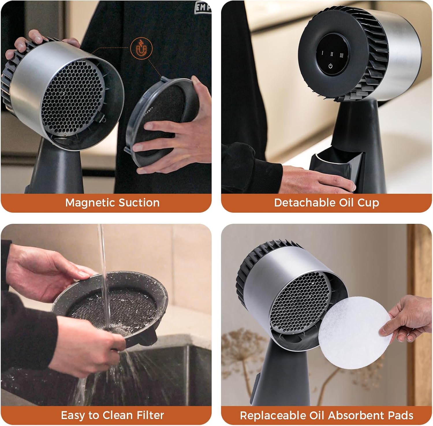 Thumbnail 4 de Empava Portable Range Hood, 3-Speed Fan, Oil Collector, Silver Grey
