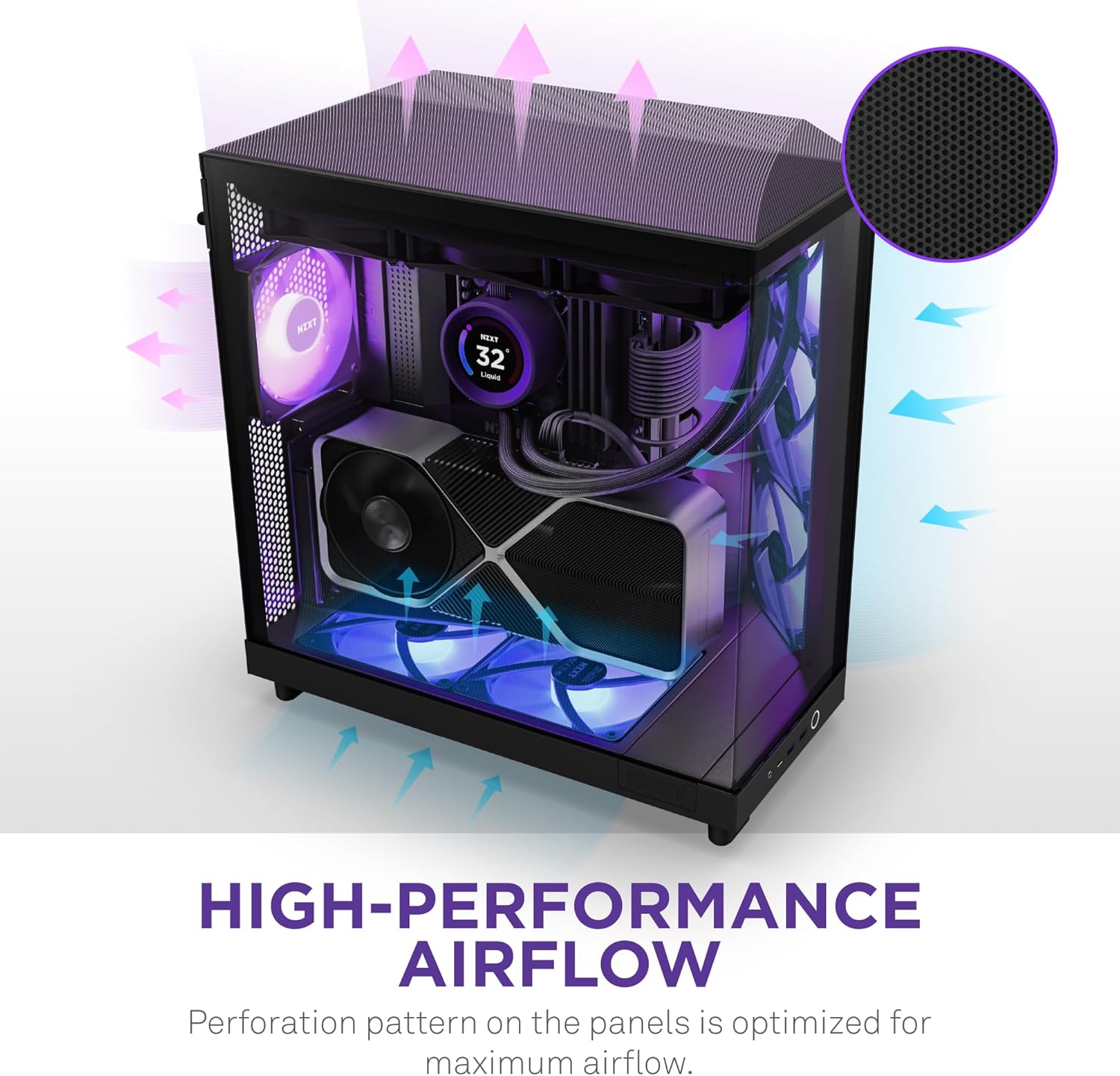 Thumbnail 4 de NZXT H6 Flow RGB boîtier moyen‑tour 3x120 mm