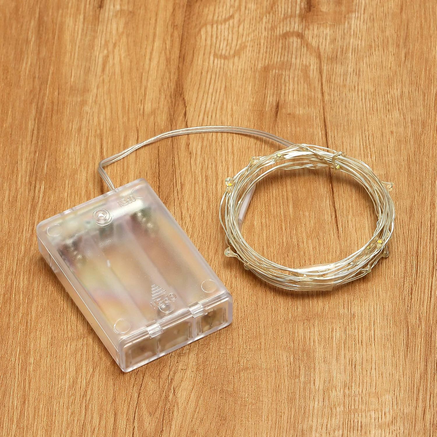 Detalle de Tasodin 16.4 ft LED Fairy Lights, 50 Cool-White Lights on Flexible Copper Wire