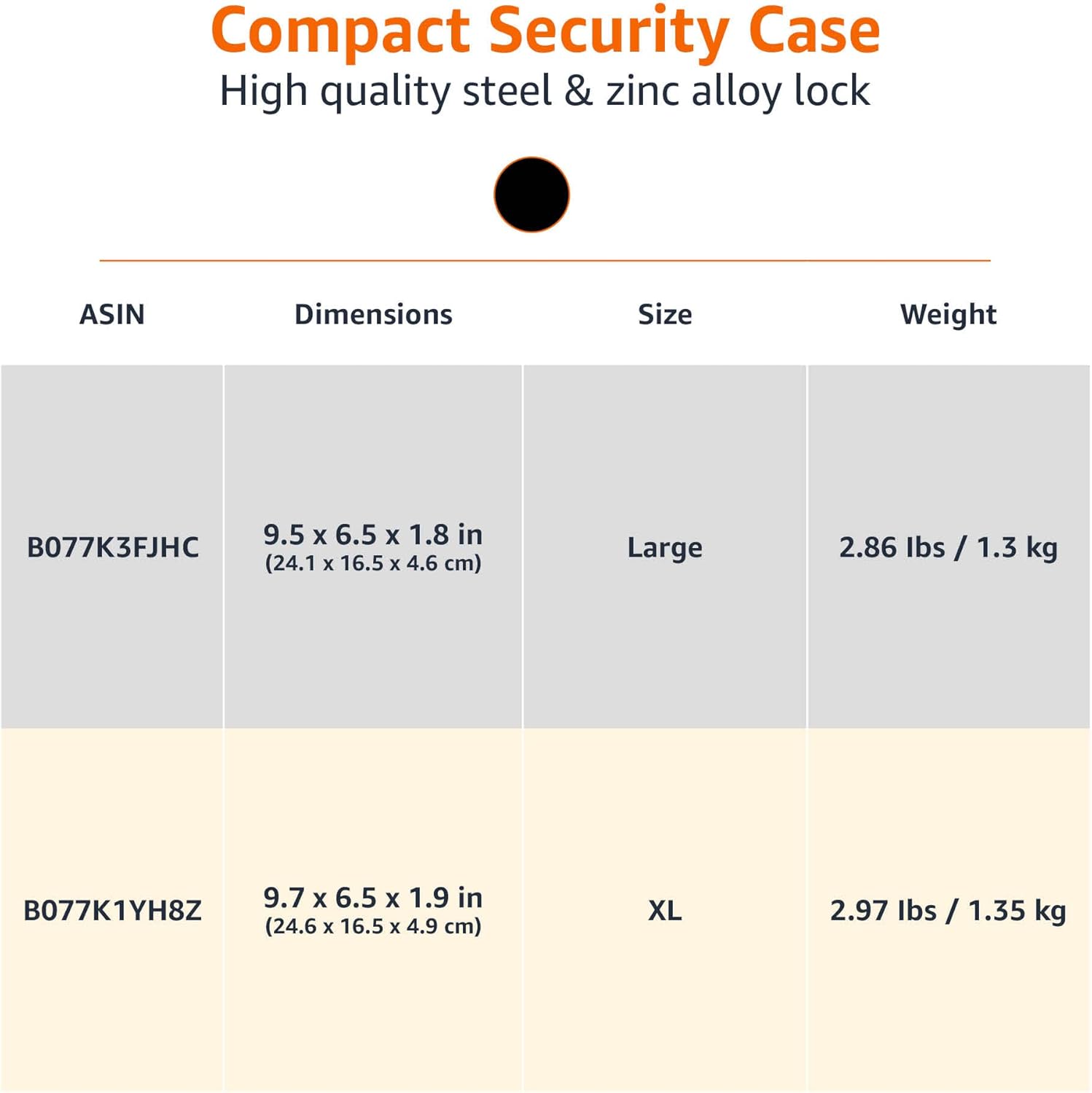 Thumbnail 4 de Amazon Basics Portable Security Lock Box Safe with Combination Lock (XL) – Black