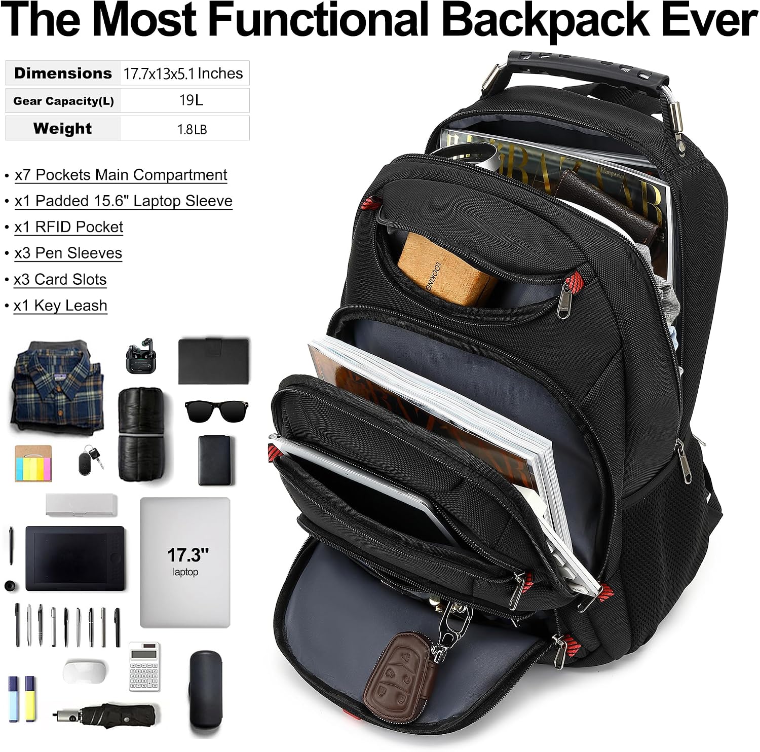 Detalle de Boavan Laptop Backpack 15.6-Inch