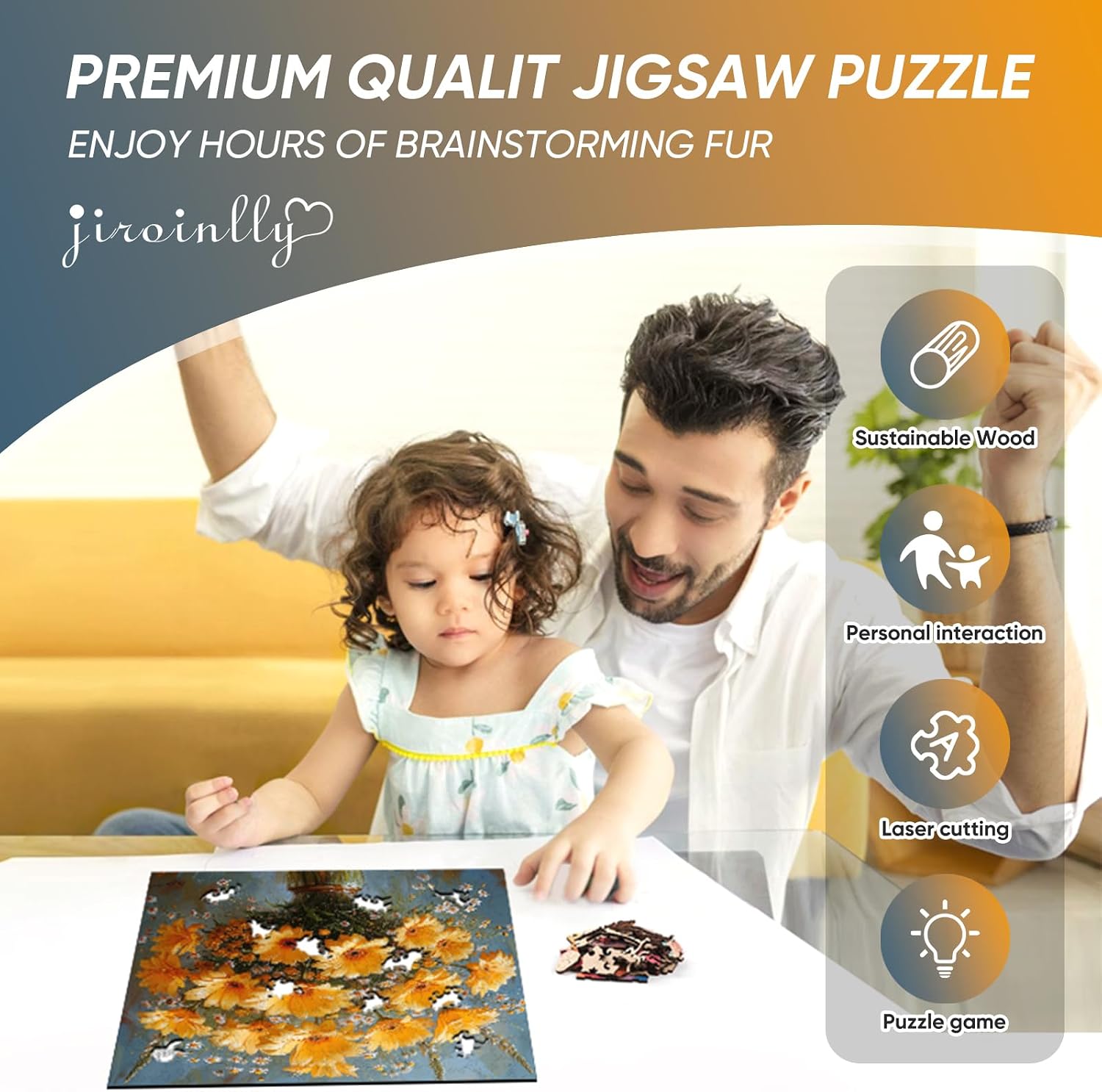 Detalle 2 de Jiroinlly Wooden Jigsaw Puzzle, 200 Pieces