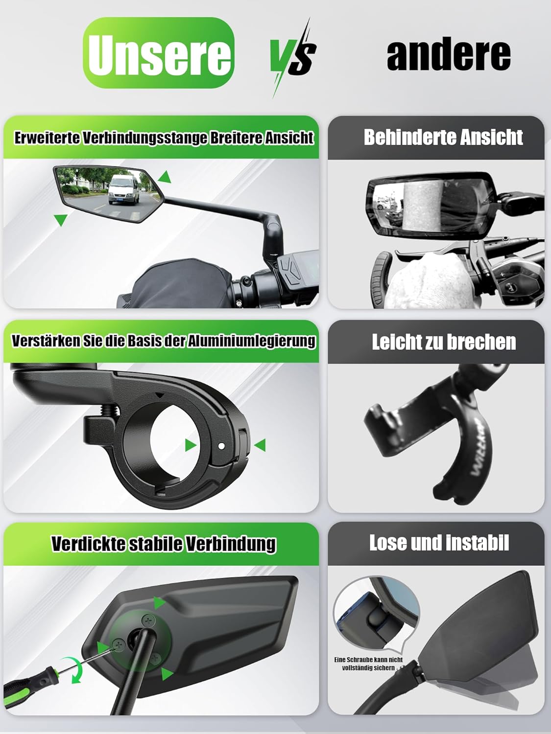 Thumbnail 3 de RBRL Fahrradspiegel 22,2-25,4 mm für Lenker