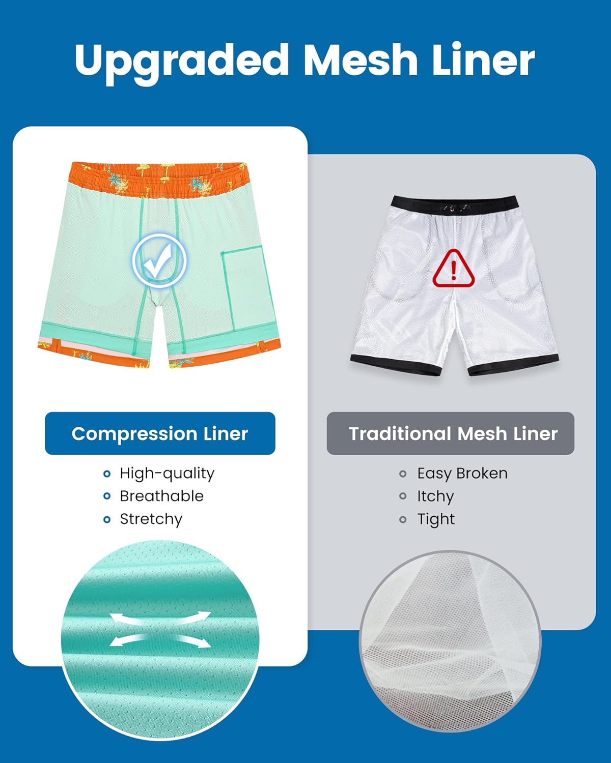 Thumbnail 4 de MaaMgic Men’s Swim Trunks with Compression Liner (7-Inch Inseam) Quick-Dry