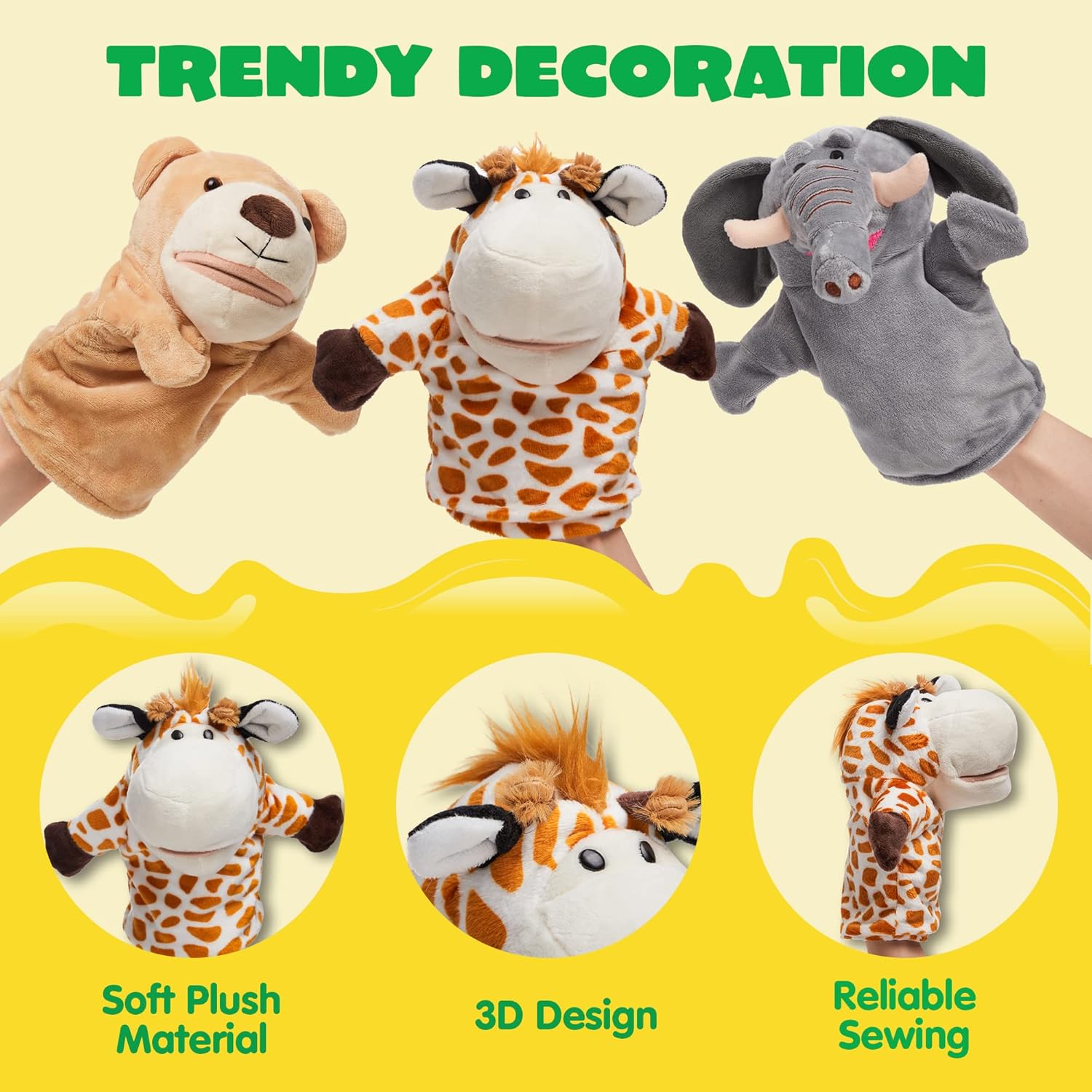 Thumbnail 1 de JOYIN 6er Tier-Handpuppenset 22,9 cm