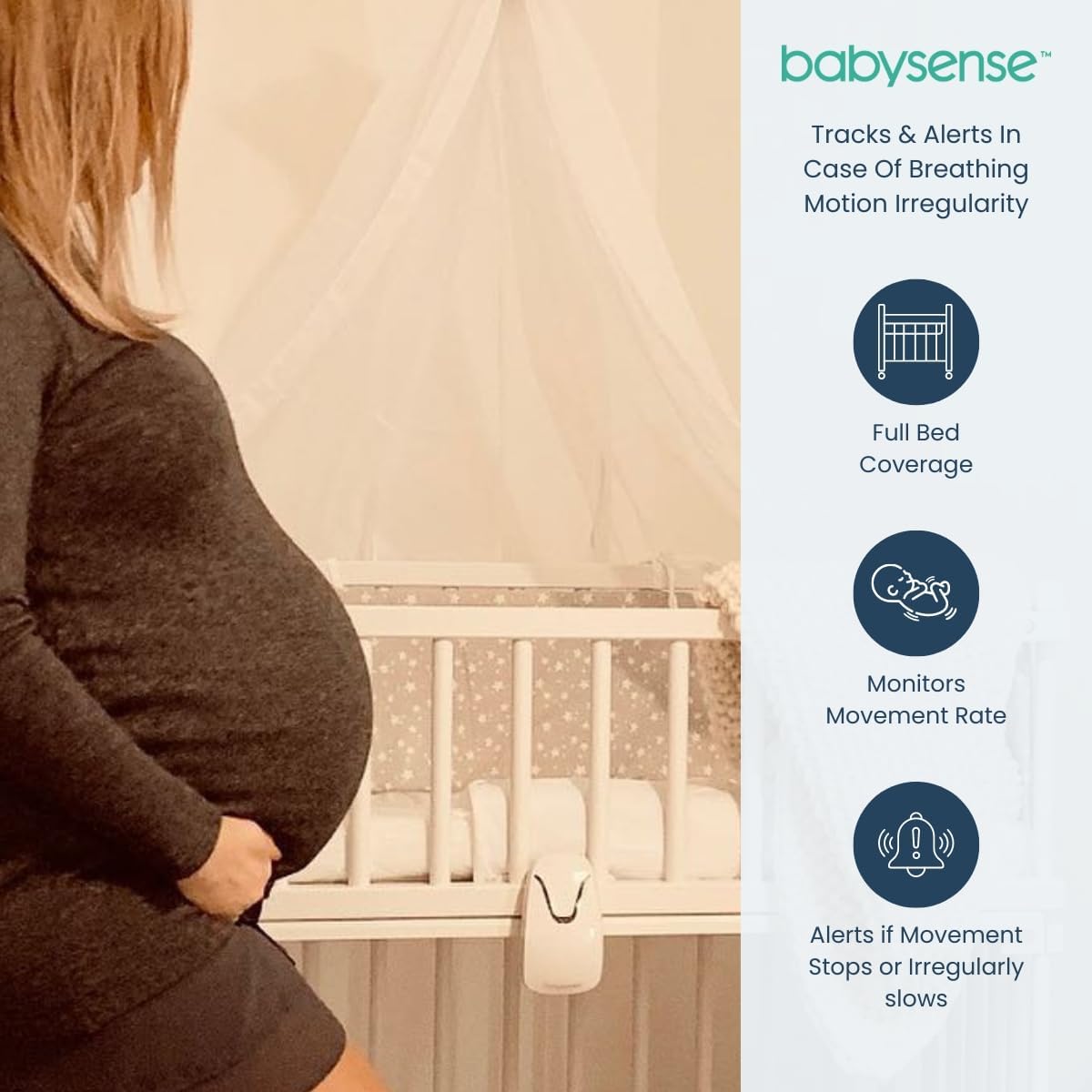 Thumbnail 2 de Babysense Video Baby Monitor with 2.4" Screen & Baby Movement Monitor (2-in-1) for home use