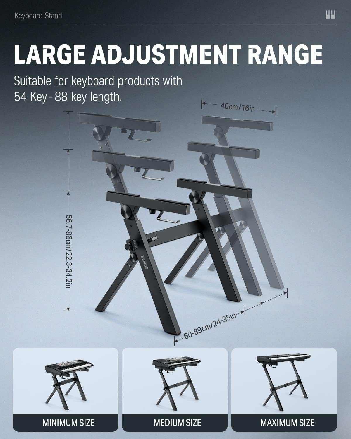 Detalle de Donner Z-shaped keyboard stand