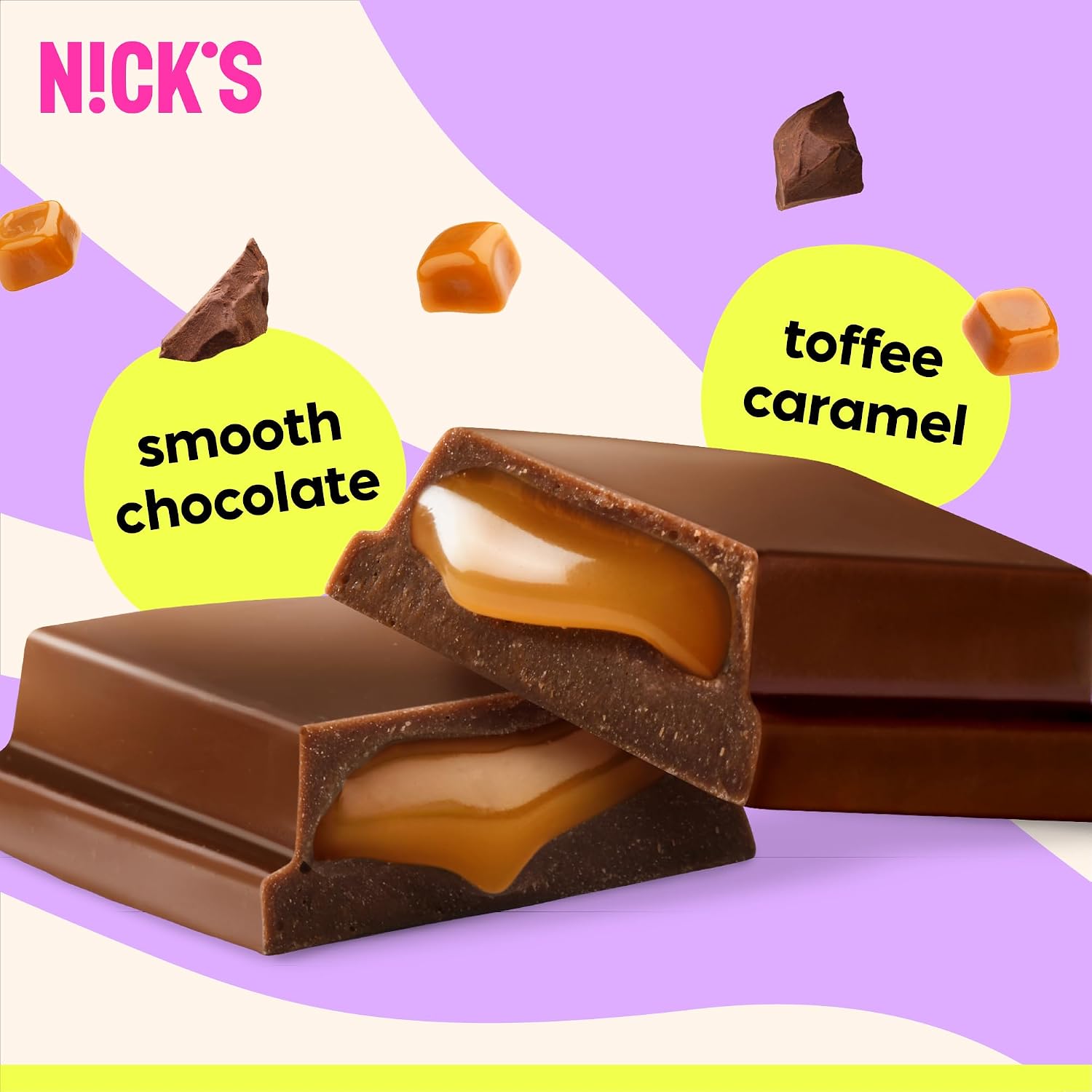 Detalle 1 de N!CK'S Soft Toffee Keto Milk Chocolate Bars, 15 x 28g, No Added Sugar