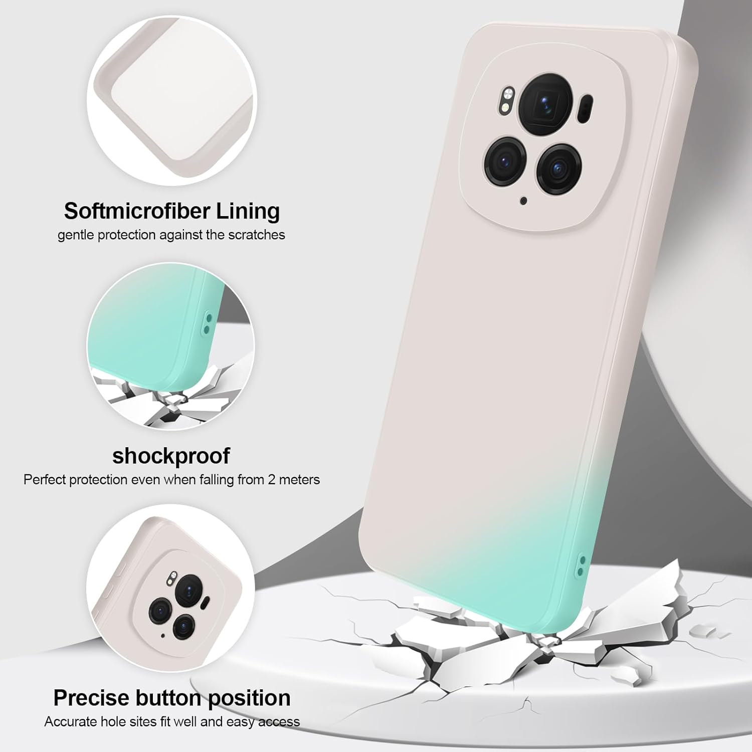 Thumbnail 1 de GiiYoon Case for Honor Magic 6 Pro: Liquid Silicone, Full-Body Protection with Microfibre Lining