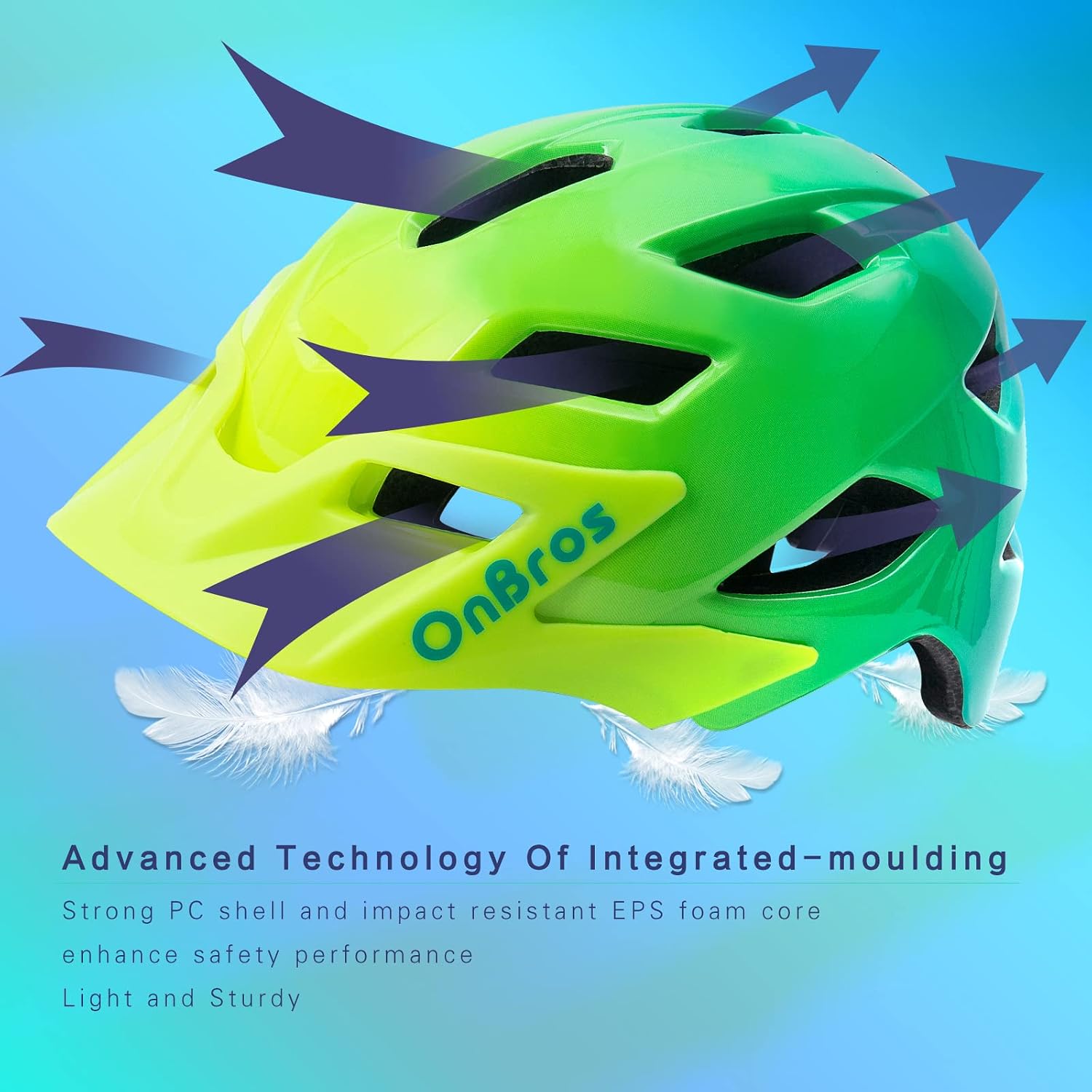 Detalle de OnBros Kinder-Fahrradhelm 5–13 Jahre inkl. abnehmbarem Visier (50–57 cm)