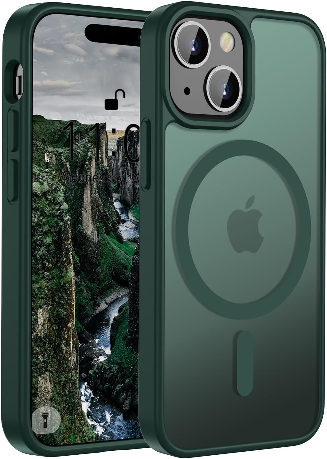 Thumbnail 6 de ORDA Magnetic Case for iPhone 11 Pro Max (6.5", Translucent Matte Back, Dark Green) – Slim, Drop-Proof with MagSafe