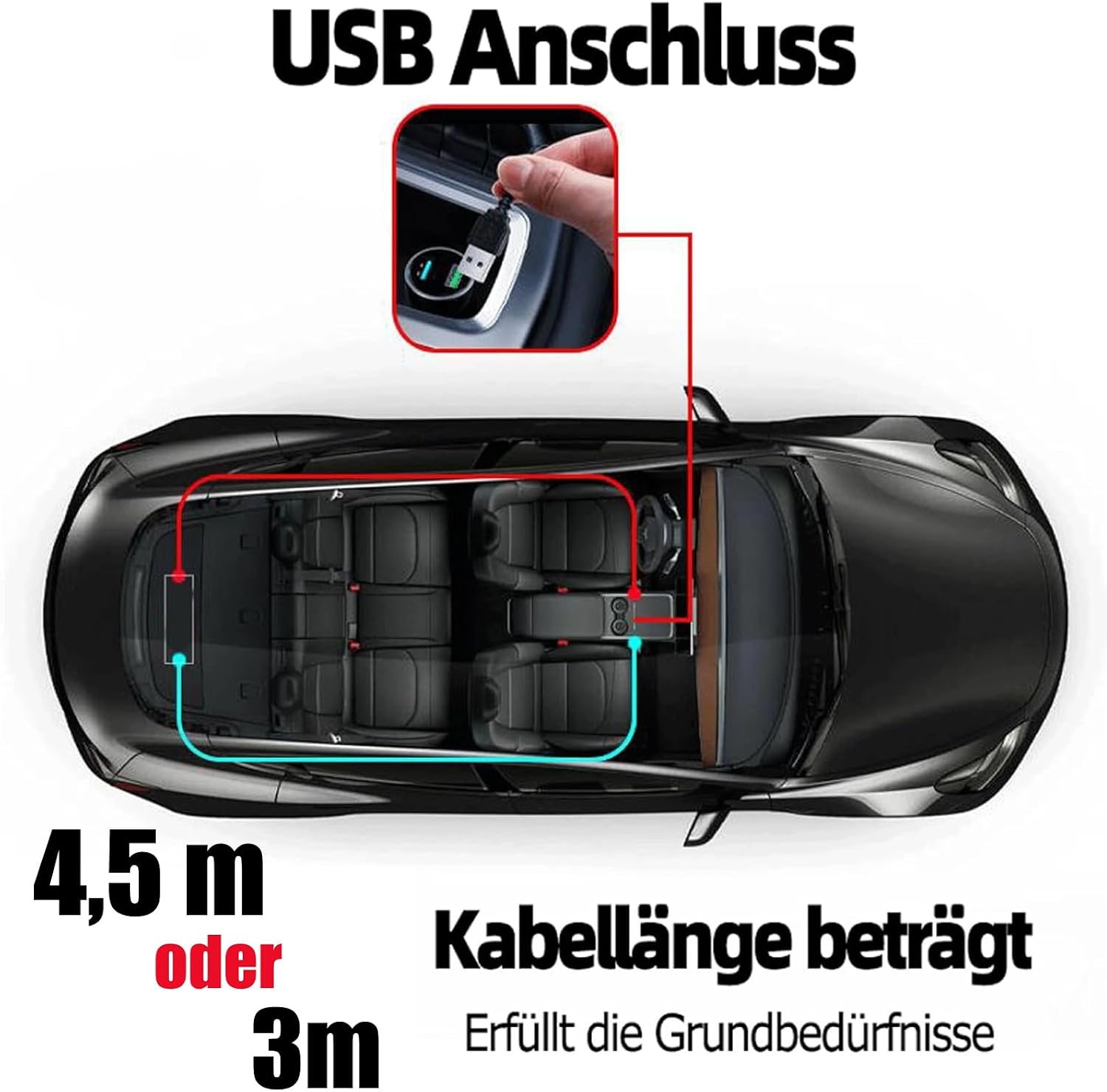 Detalle de GOZYLA LED Augen Auto LKW Teufelsaugen Frontscheibe/Heckscheibe – wasserdichtes Smart-LED-Matrix-Panel mit USB, 2er-Set (10,2 × 34,8 cm)