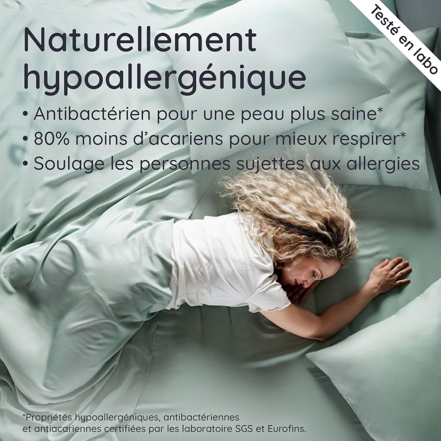 Thumbnail 4 de Bambaw Drap housse en bambou 160x200 cm (pour matelas épais jusqu’à 35 cm) – Vert d’eau