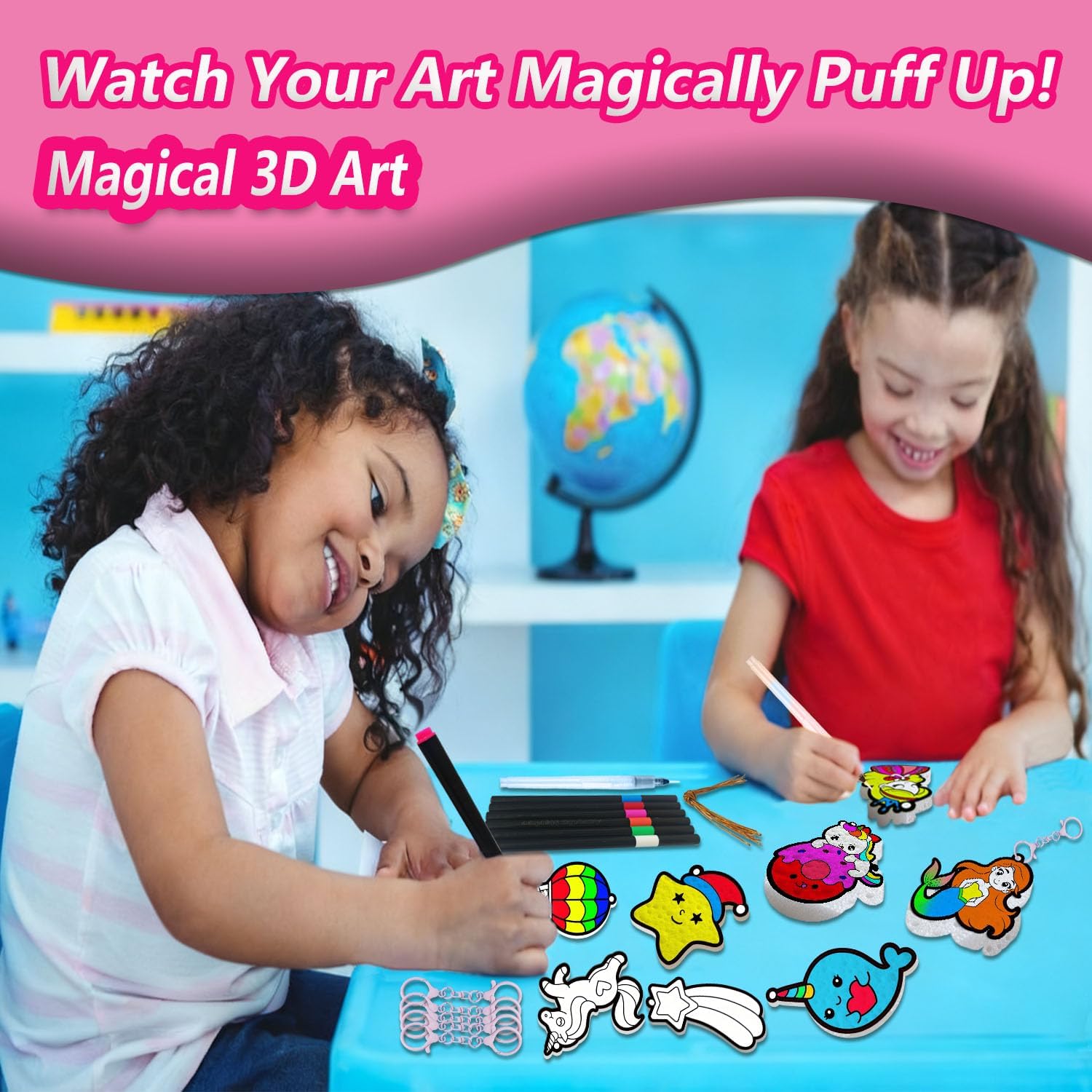 Detalle de JRD&BS WINL WINL 3D Art Kit for Kids Aqua Puffing Up Painting Kit (3D water-activated craft set for ages 4–10)