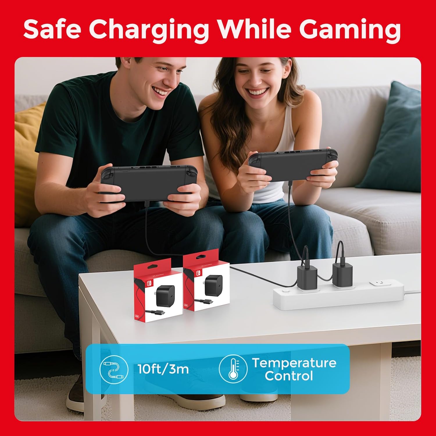 Thumbnail 6 de Charger for Nintendo Switch 2 60W AC Adapter with 10ft USB-C Cable