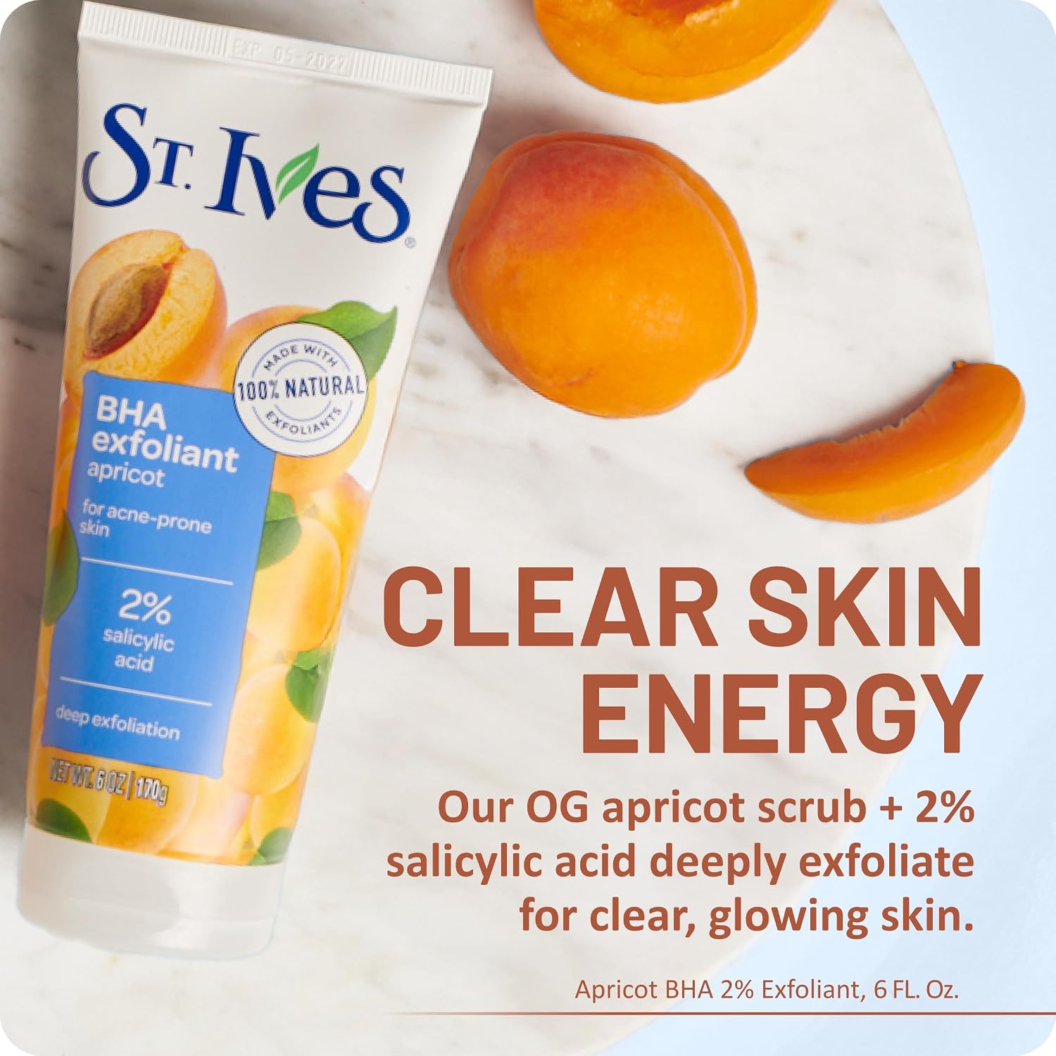 Detalle 2 de St. Ives 10077043704148 Acne Control Apricot Face Scrub, 2% Salicylic Acid, 6 oz, 4-Pack