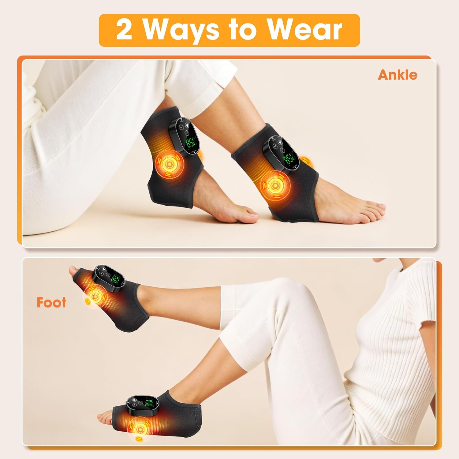 Thumbnail 1 de BAISEMAIN Heated Ankle Brace, Cordless 2-Pack with 6 Heat Settings