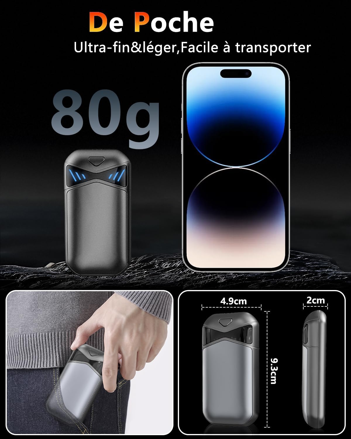 Thumbnail 5 de DDKJ Chaufferette main rechargeable 7000 mAh — 2 pièces