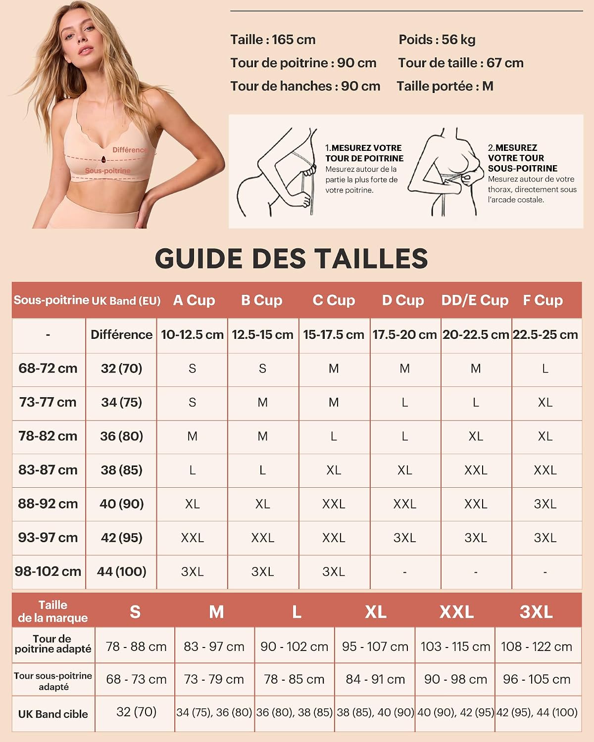 Thumbnail 5 de Bresdk Soutien Gorge Femme sans Armatures – Décolleté en V plongeant, maintien renforcé et enveloppant