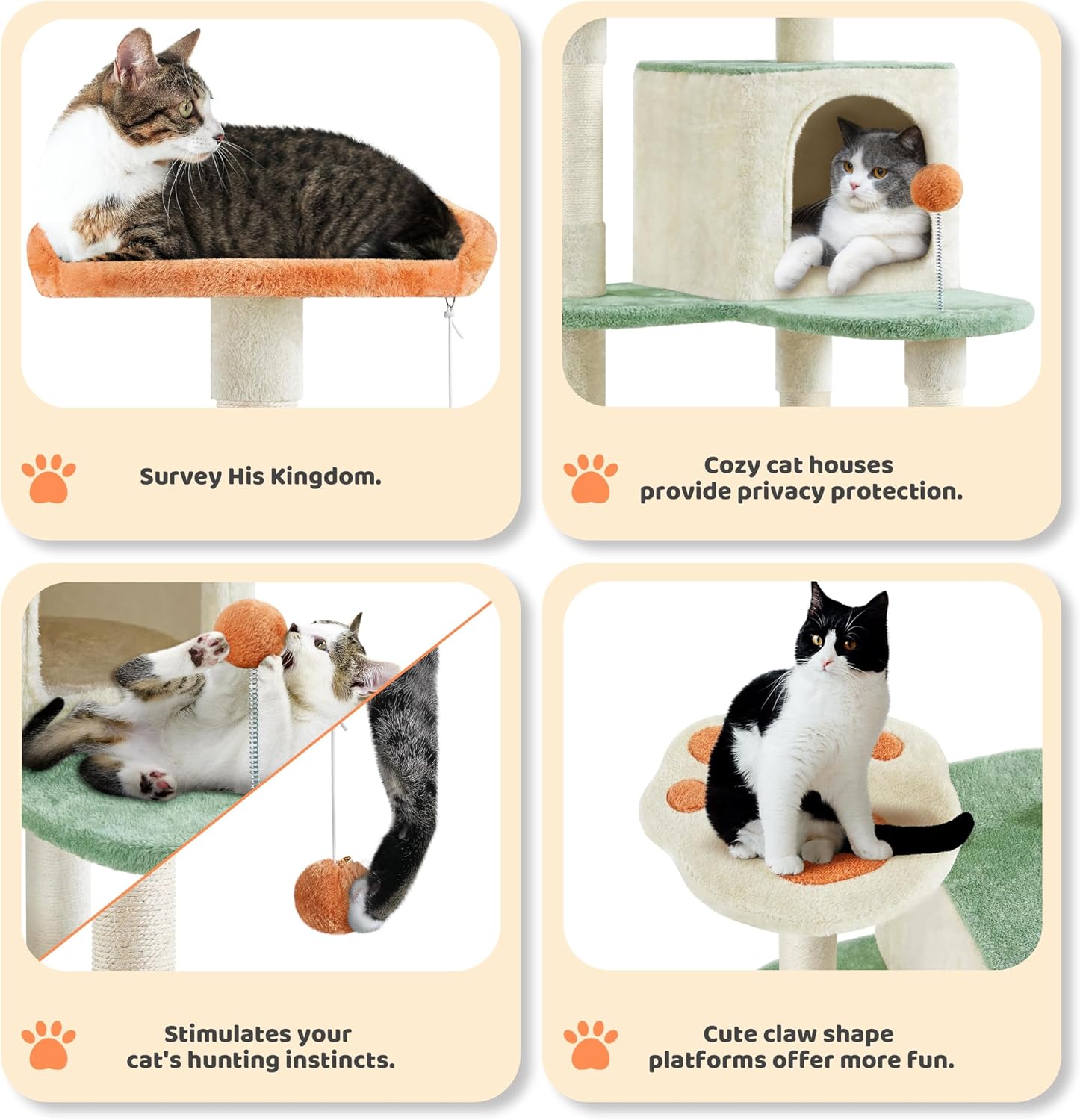 Detalle 2 de Yaheetech Cat Tree 165cm cat climbing tower
