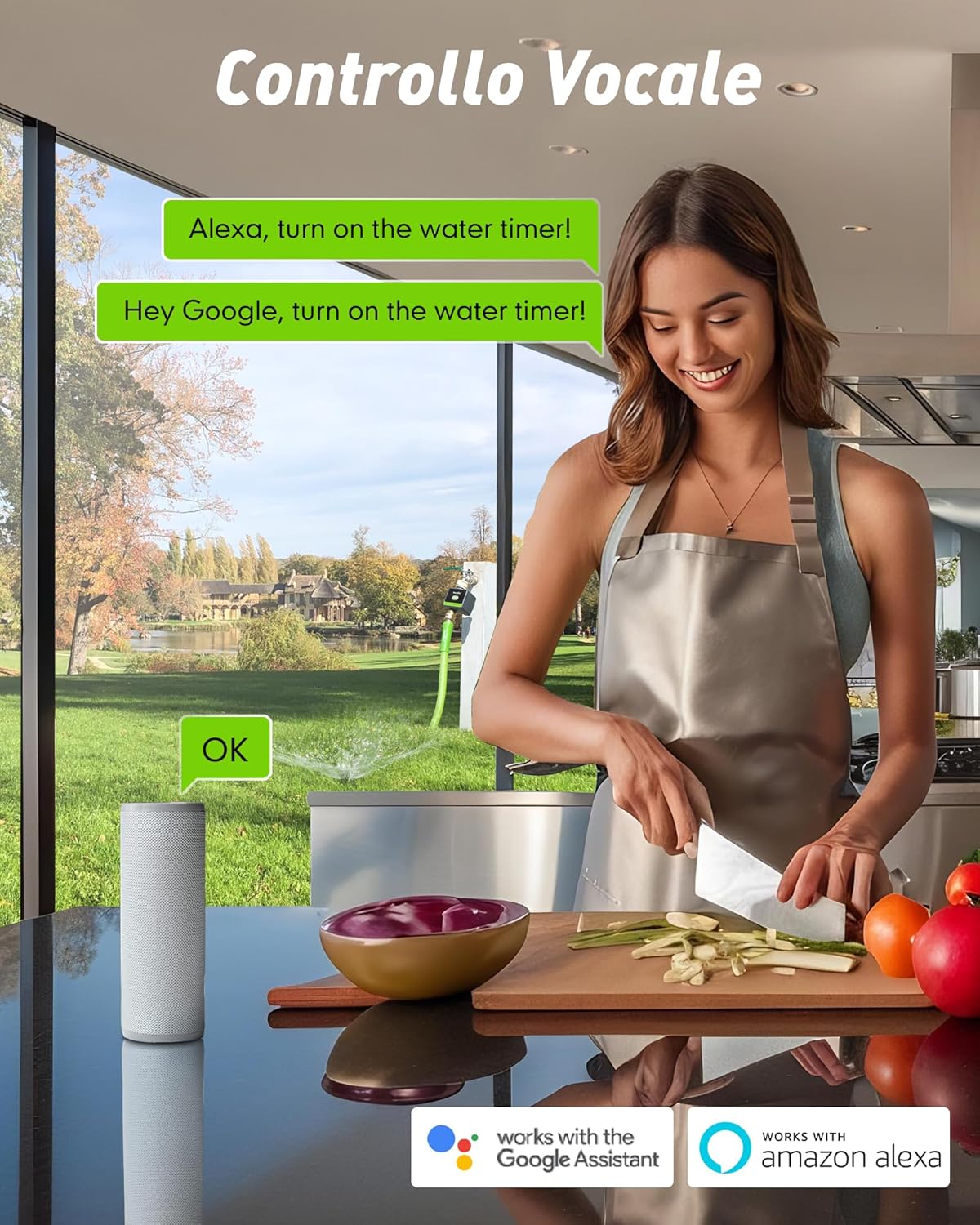 Thumbnail 6 de RAINPOINT Centralina Irrigazione WiFi con timer smart e attacchi in ottone, gateway WiFi 100 m, controllo meteo e voce