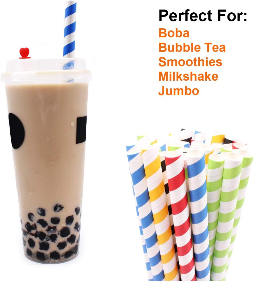 Thumbnail 2 de Morneve BXBQ20190519001 Paper Boba Straws, 0.5-inch Wide, 50 Pack