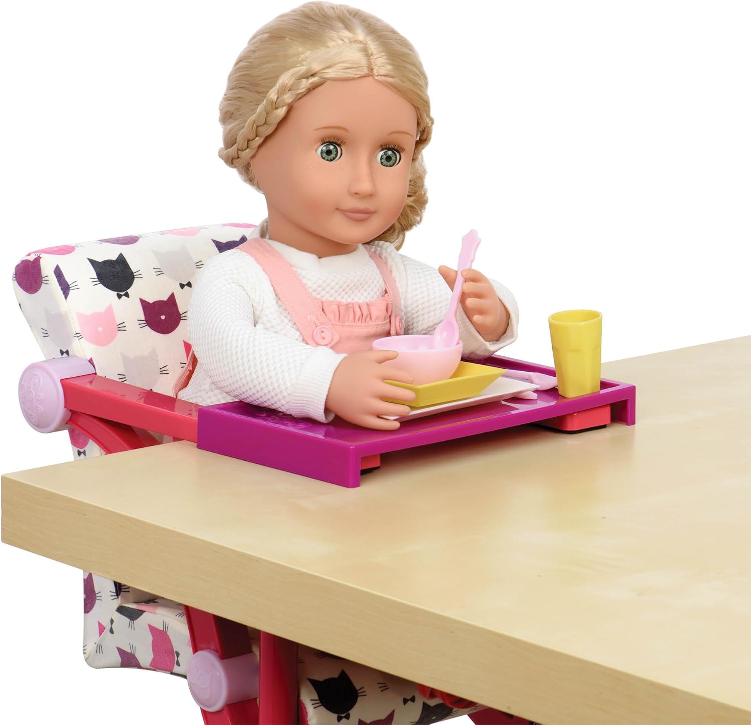 Detalle 2 de Our Generation – Let's Hang Clip-On Stuhl Katze Druck für 46 cm Puppe