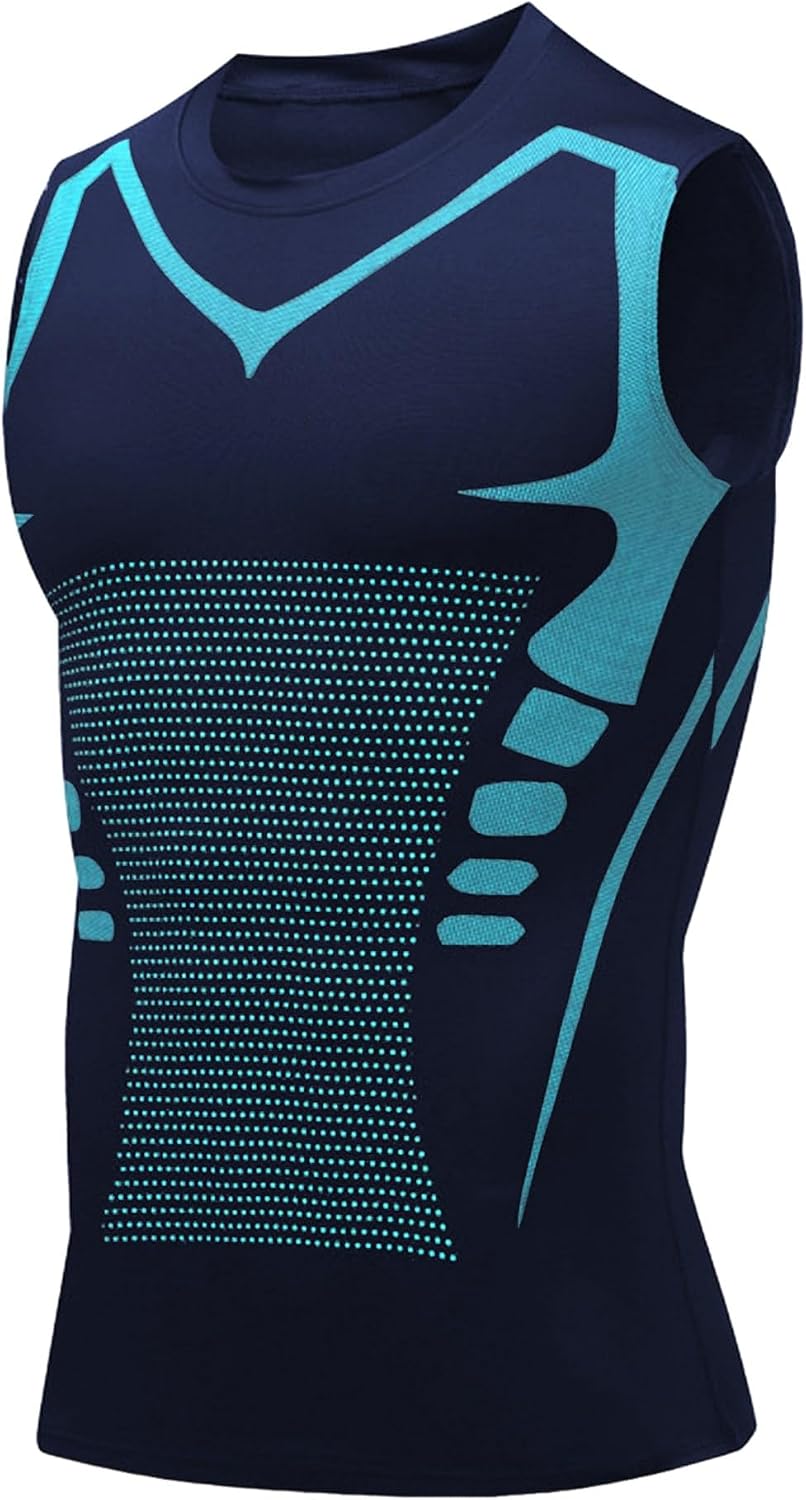 Detalle de XINGCOOL Compression Shirt Men Slimming Body Shaper Vest – Crewneck Undershirt for Tummy Control