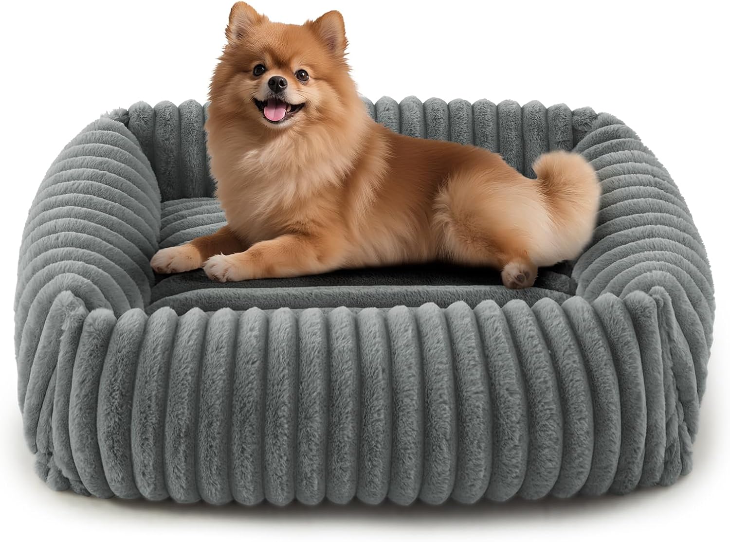 Detalle de FURTIME PB25004-1 Orthopedic Dog Bed, Washable Cover, Non-Slip Base, Gray