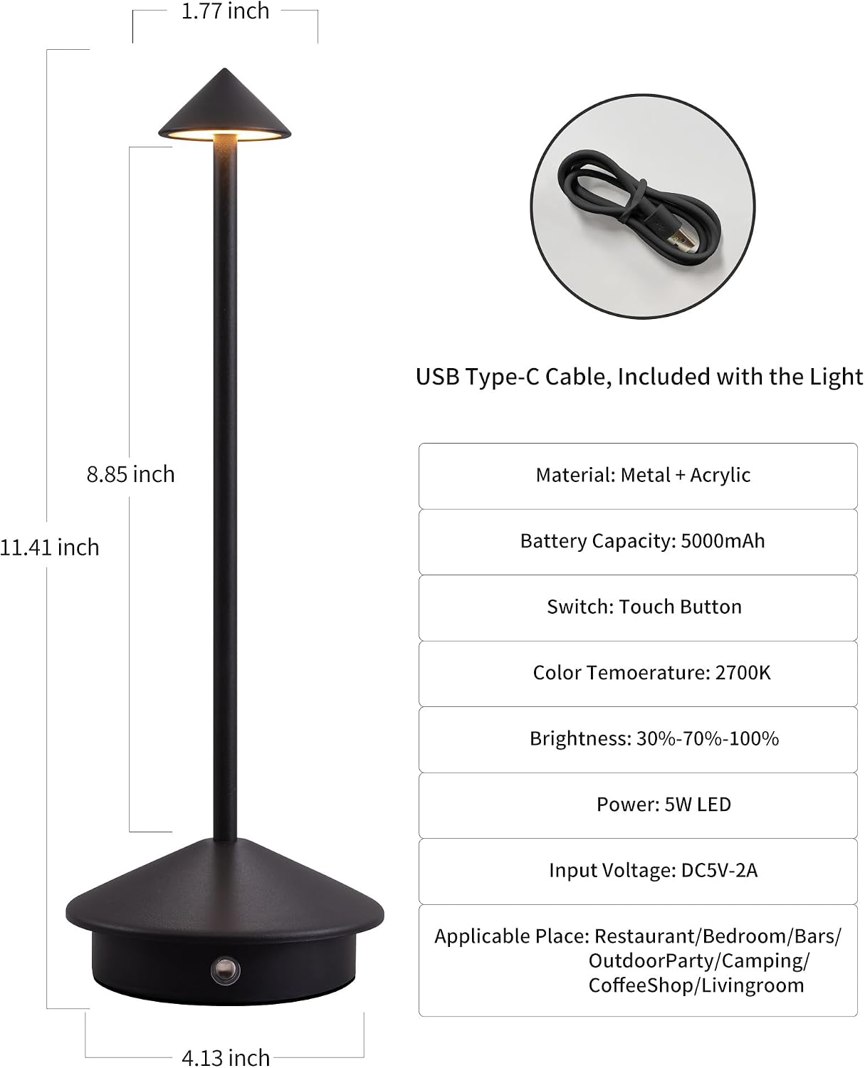 Thumbnail 4 de NEWSEE Modern Cordless Table Lamp 5000mAh 🛋