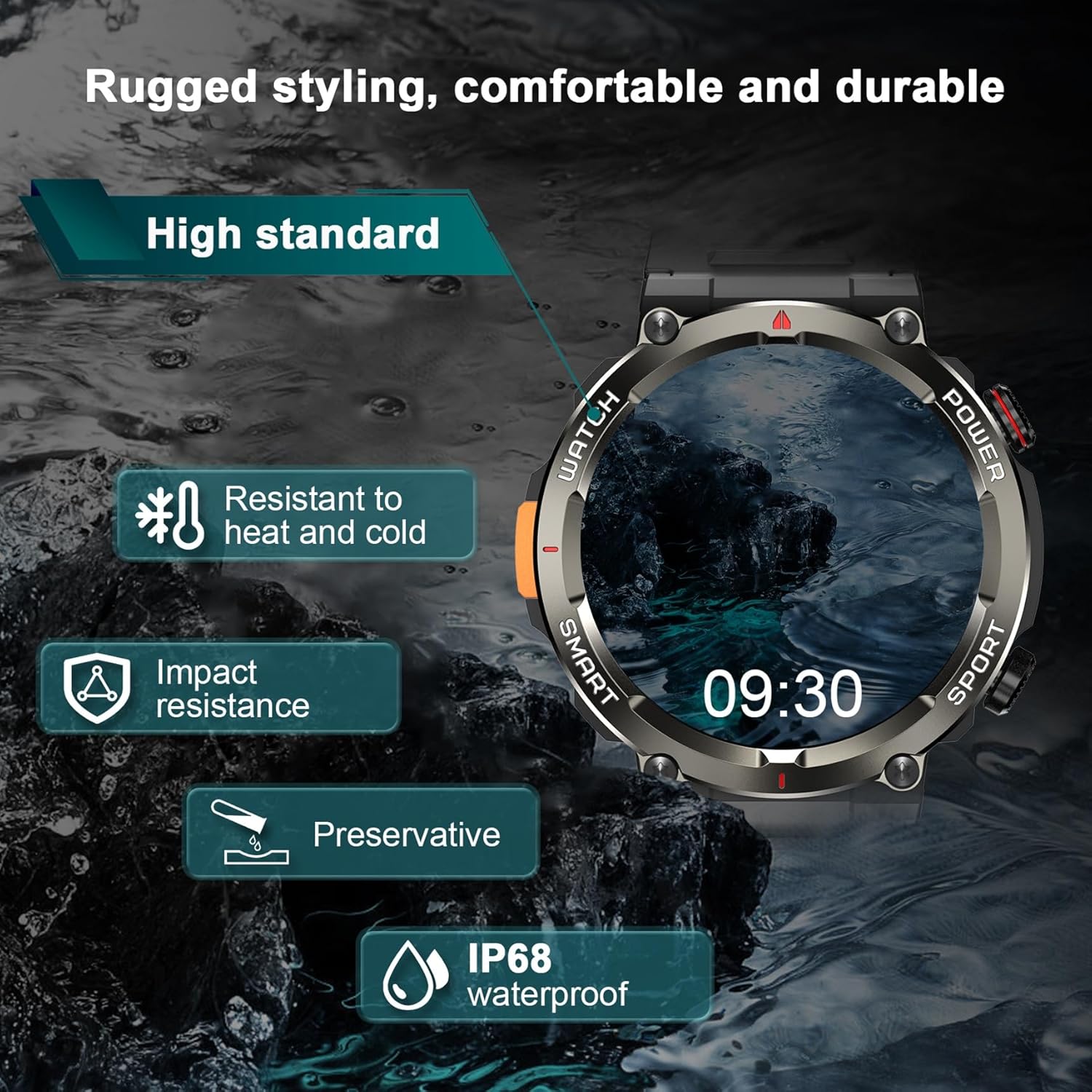 Thumbnail 4 de Military Smart Watch for Men with Bluetooth Calling