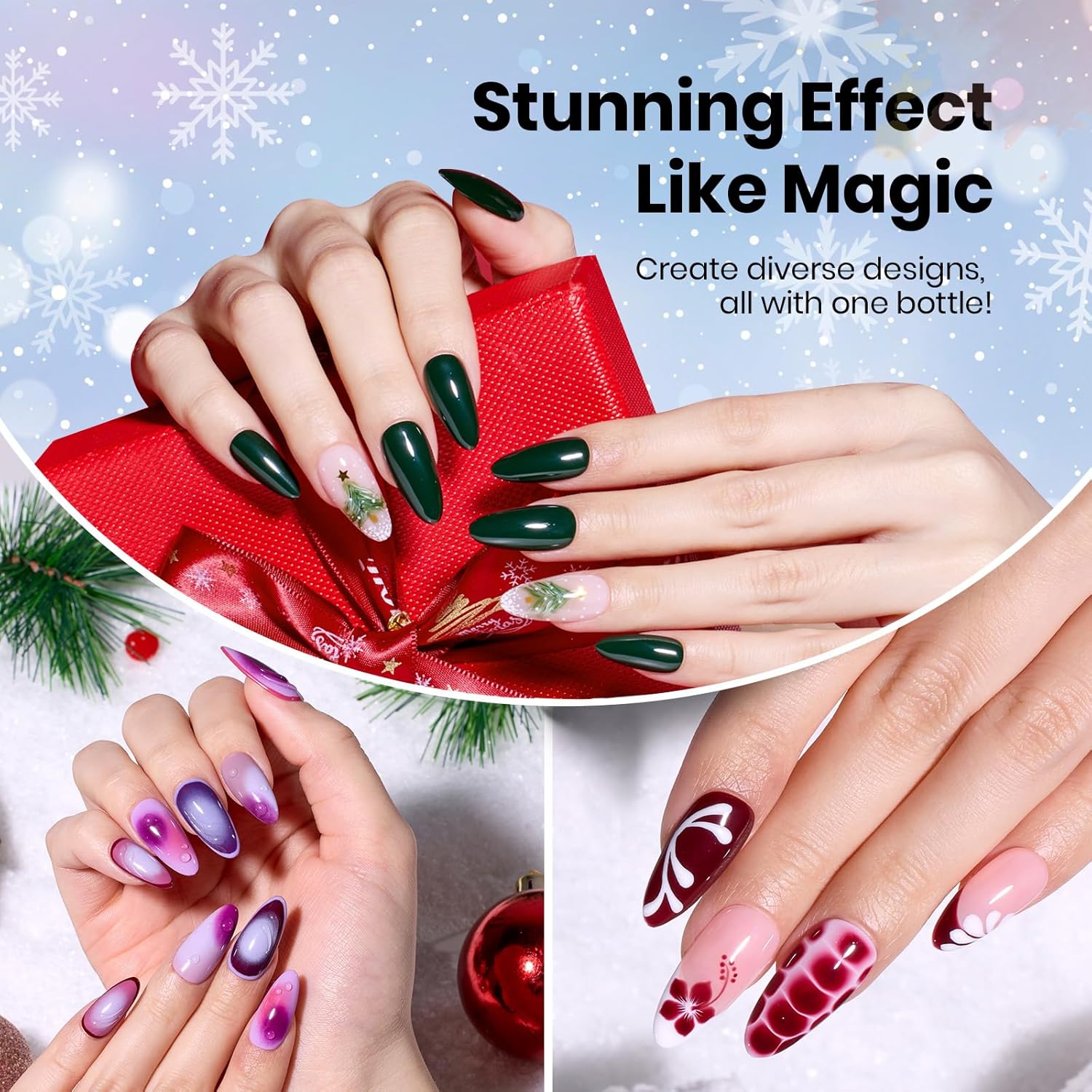 Detalle de Beetles Blooming Gel & Base Top Coat Set – 3pcs 15ml for Marble & Blooming Nail Art