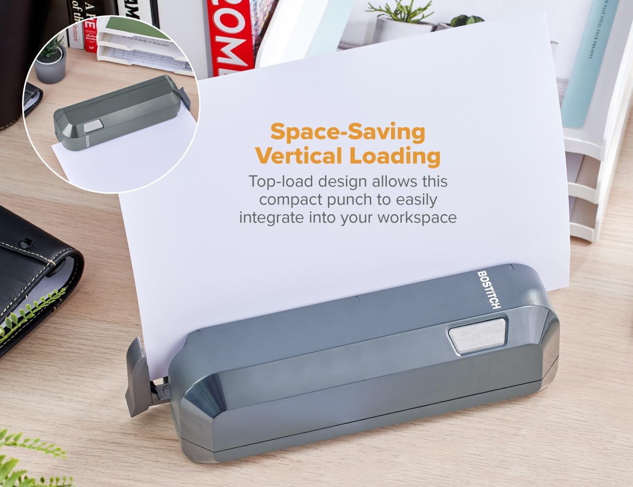 Detalle 2 de Bostitch Electric 3-Hole Punch, 20-Sheet Capacity