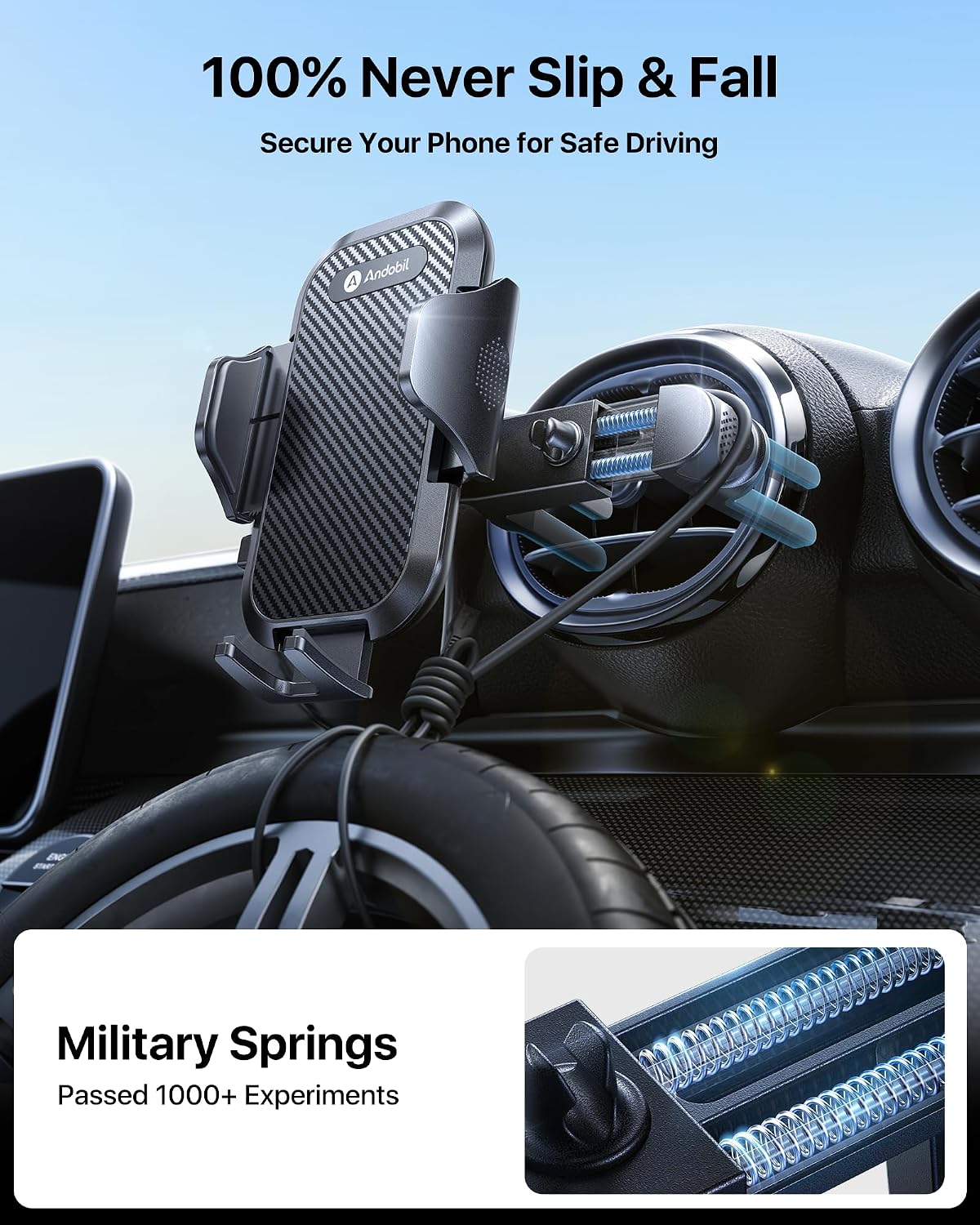 Detalle de Andobil car phone mount for 4.7–7.2-inch phones