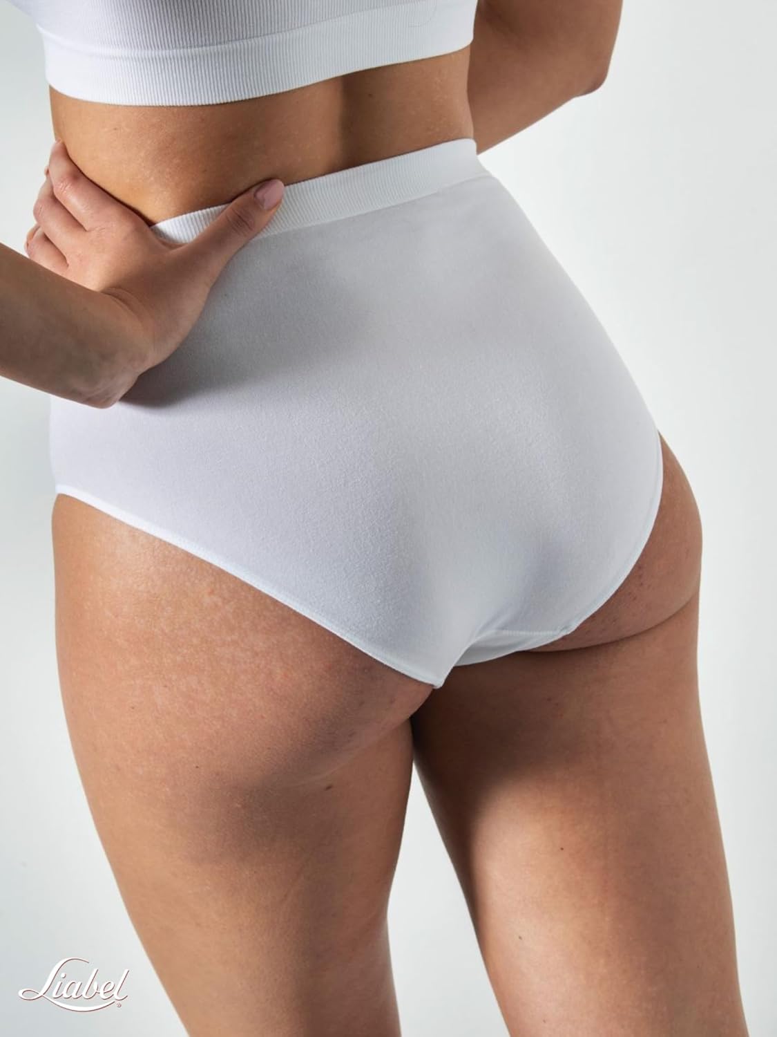 Detalle de Liabel – Lot de 6 culottes en microfibre douce sans couture pour femme, taille haute, effet ventre plat, fabriqué en Italie