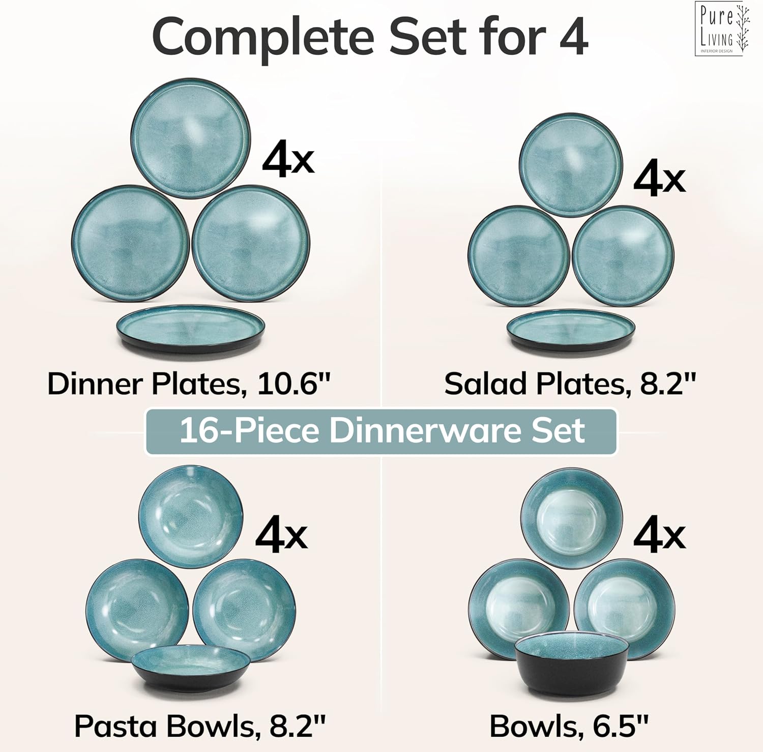 Thumbnail 5 de Modern Stoneware 16-Piece Dinnerware Set 🍽